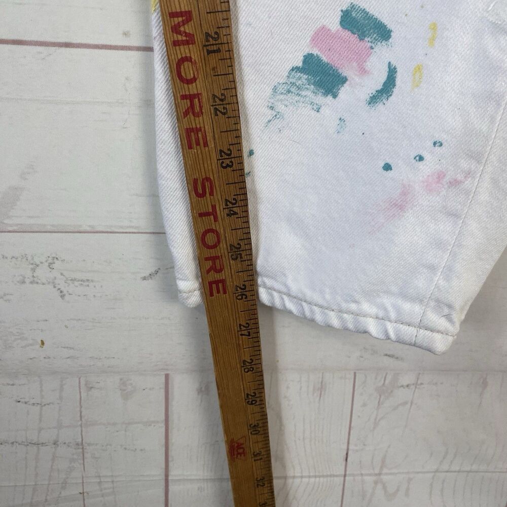 Polo Ralph Lauren Womens Avery Boyfriend Crop Paint Splatter Jeans Sz 27 White - Picture 14 of 14